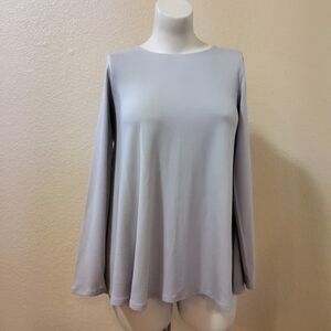 New Eileen Fisher Tencel Lyocell Tunic Long Sleeve Jersey Knit Top Size M Grey